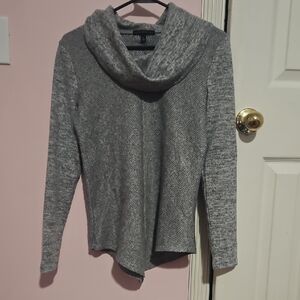 Signature Studio Gray Cowl Neck Pullover Sweater